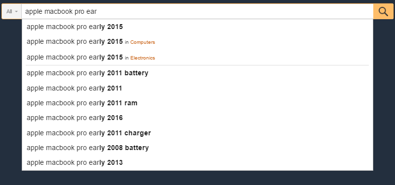 ecommerce search box