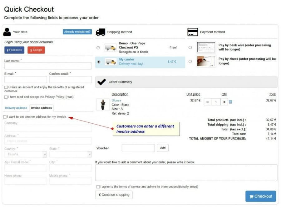 easy checkout process